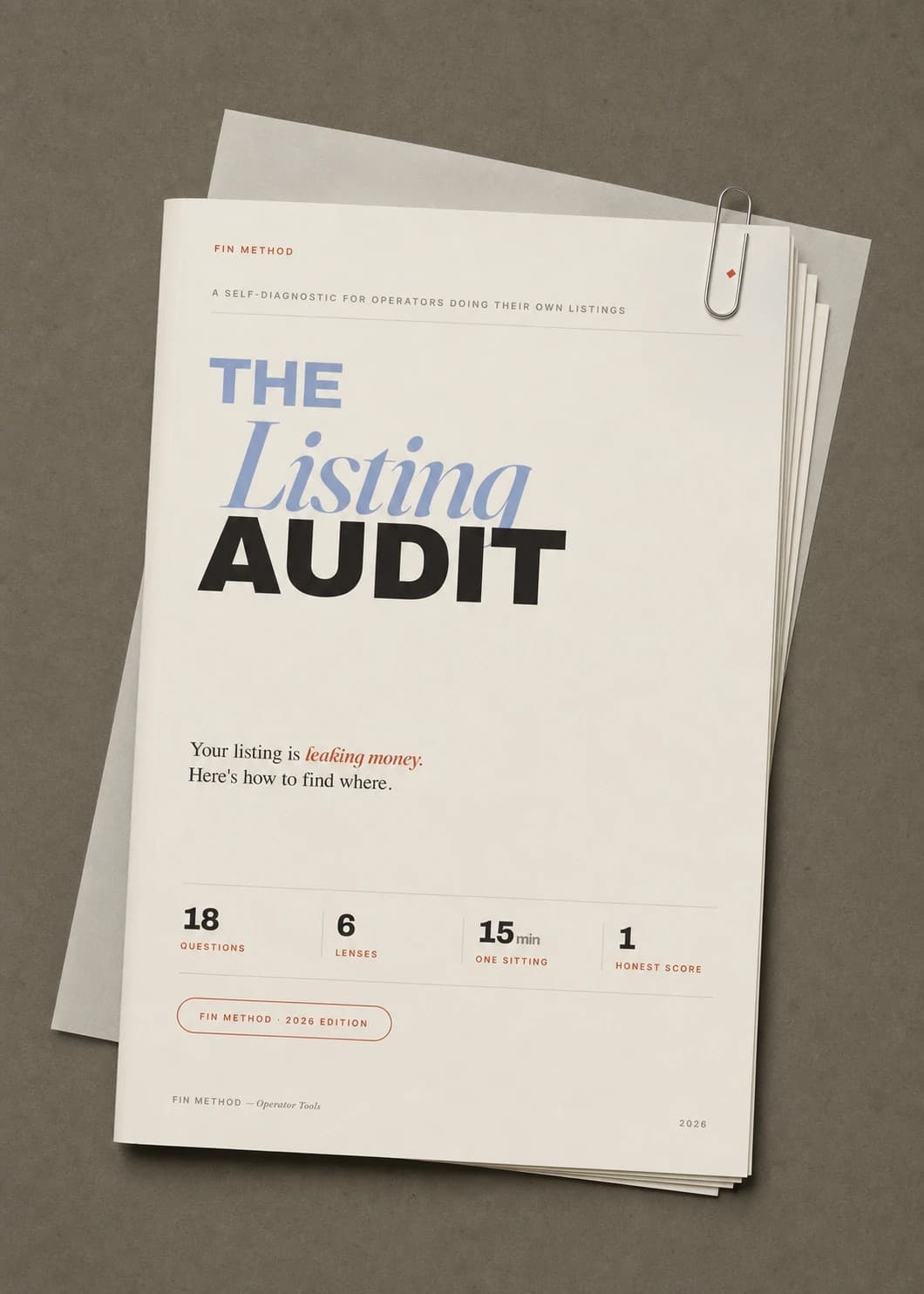 The Listing Audit: a self-diagnostic for operators doing their own listings